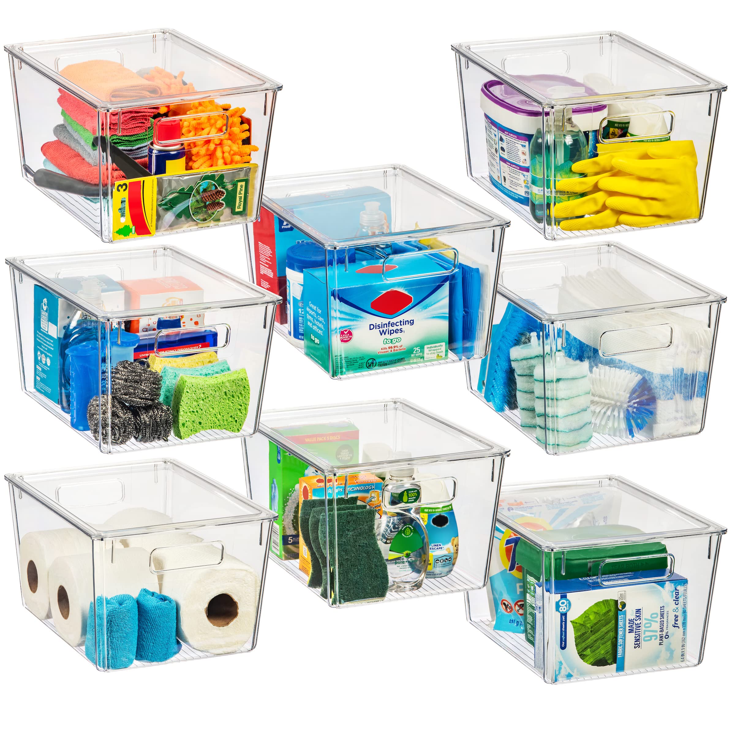 ClearSpace Extra Large Plastic Storage Bins with Lids - Stackable Kitchen & Pantry Organizer for Food, Snacks, Produce - Perfect for Refrigerator, Cabinet, and Closet Organization (Set of 4) - Ideal for Meal Prep, Grocery Storage & Home Organization