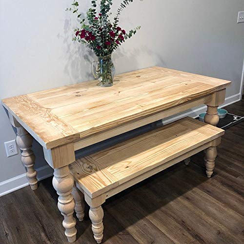 CAROLINA LEG CO. Modern Pine Dining Table and Bench Legs Set - Farmhouse Style - 4-Piece Unfinished Wooden Legs - Handcrafted in North Carolina - Perfect for DIY Dining Furniture Projects