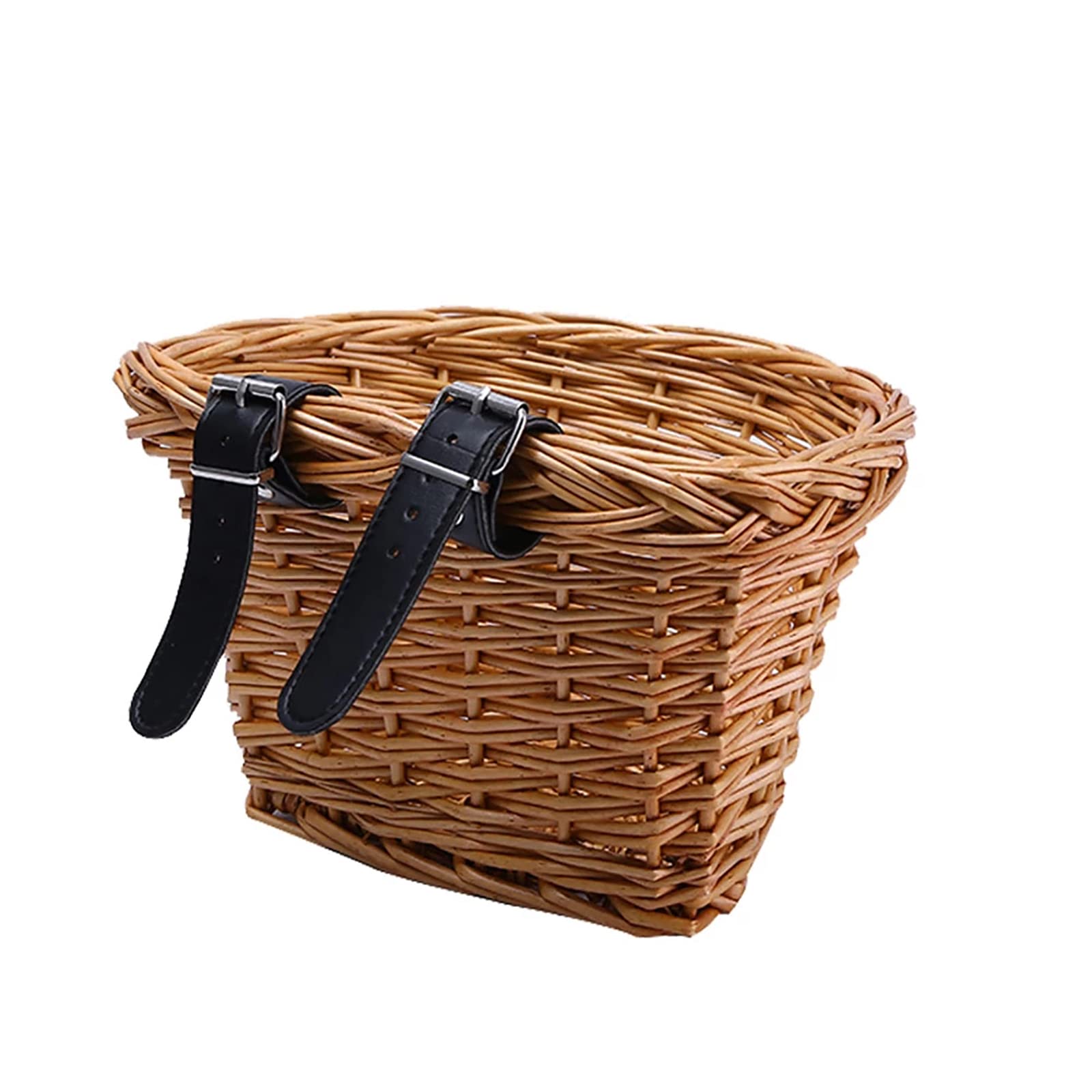 Syhonic Wicker Woven Front Handlebar Bike Basket - Natural Cane Bicycle Accessory for Adults - Perfect for Groceries, Picnics & Commuting