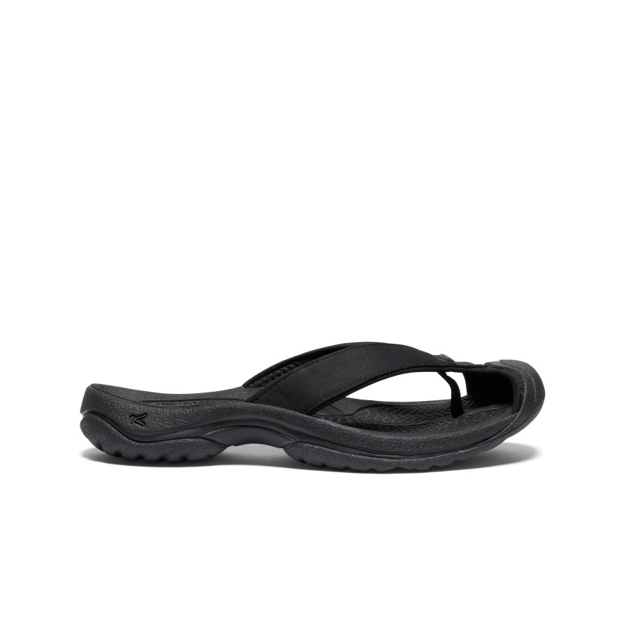 Women's Waimea Leather Flip Flops - Black/Black | Comfortable & Stylish Sandals for Beach, Pool & Summer Outfits