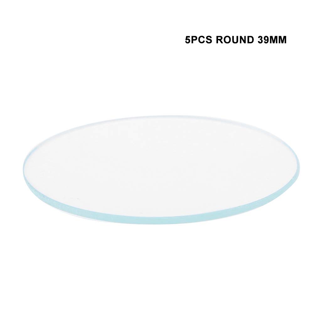 5PCS Scratch-Resistant Watch Glass Lens - 37mm/38mm/39mm Round Watch Crystal Replacement for Watch Repair & DIY (Ideal for Watch Shops, Jewelers & Hobbyists) - Durable & Clear Timepiece Protection