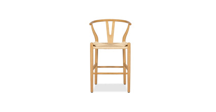 Modern Weave Counter Stool - Stylish Bar Stool for Kitchen Island, Breakfast Nook & Home Decor - Comfortable Rattan Seat with Sturdy Metal Frame - Perfect for Dining, Entertaining & Small Spaces