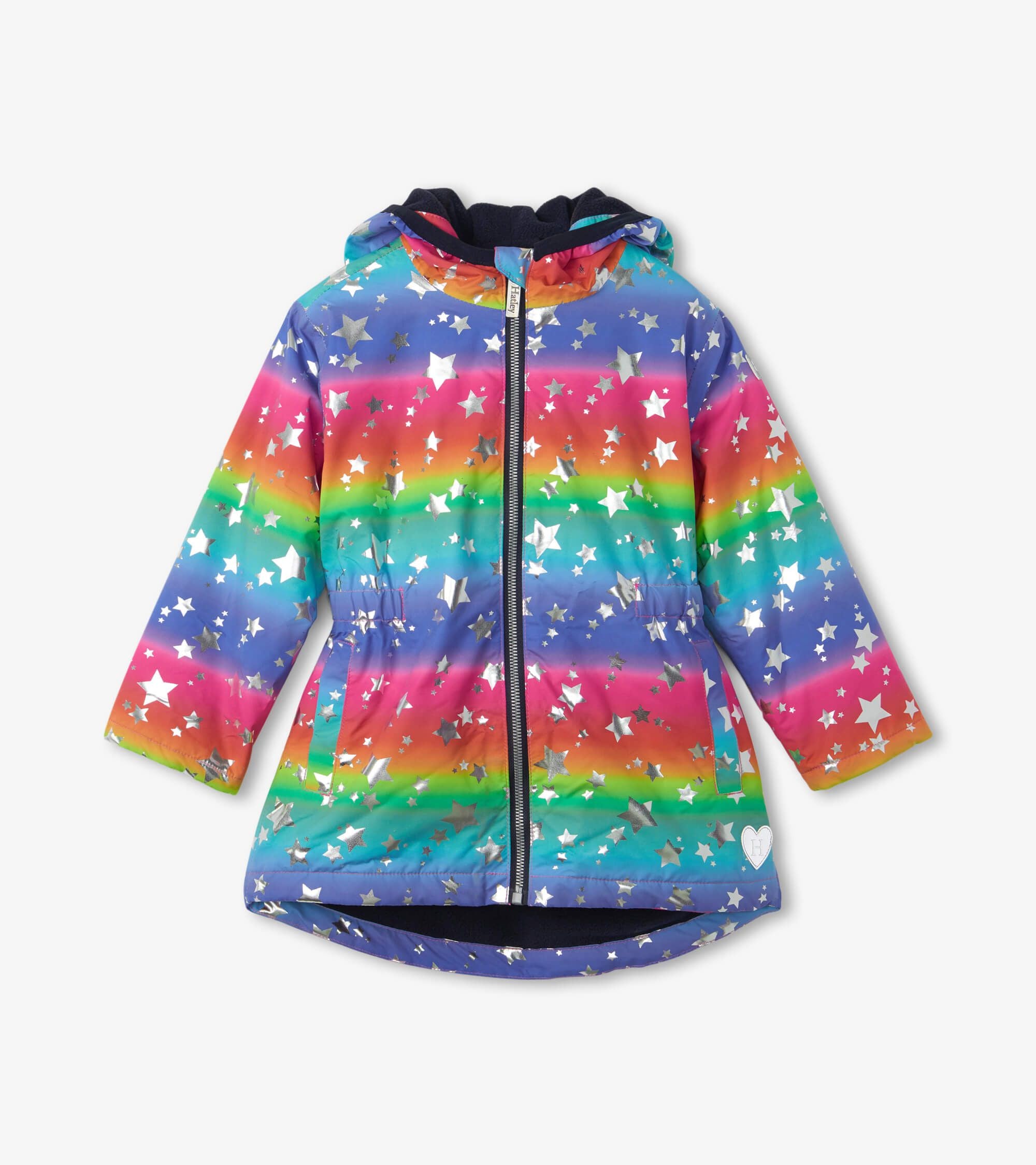 Hatley W23 Gradient Rainbows Microfibre Rain Jacket - Waterproof Lightweight Windproof Outdoor Jacket for Women & Girls - Perfect for Hiking, Camping, and Rainy Day Adventures