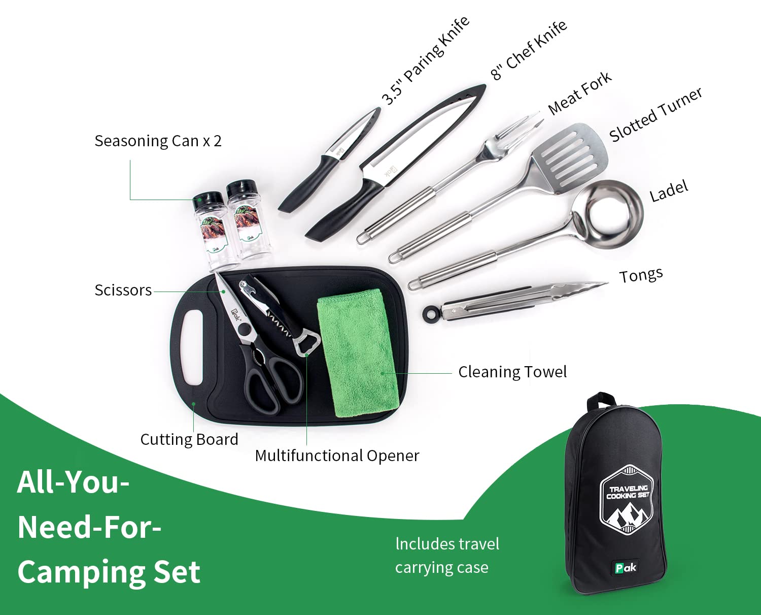 Premium Camping Cookware Set - Lightweight Portable Camp Kitchen Utensils for Outdoor Cooking | Complete Camping Cooking Kit with Pots, Pans & Accessories | Ideal for Backpacking, RV Trips & Picnics
