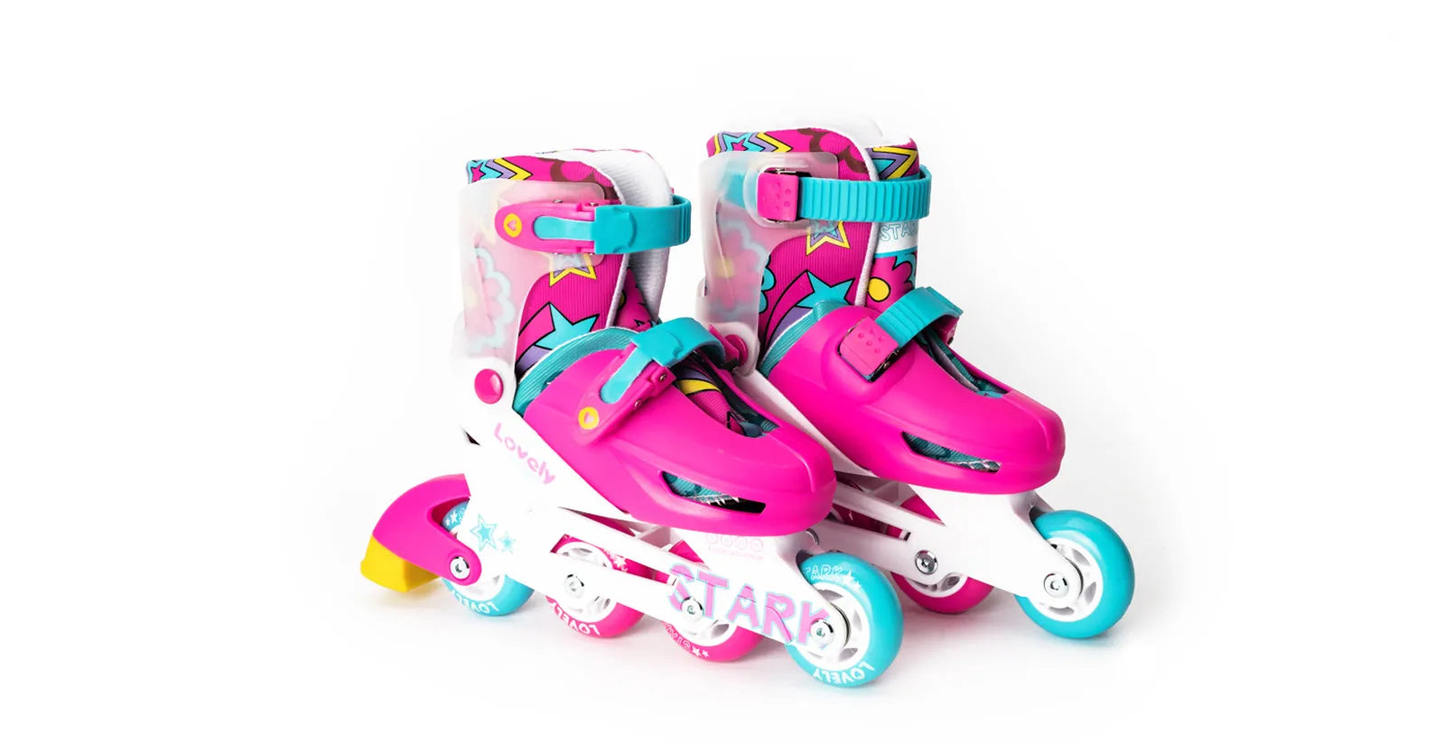 Rollers Stark Lovely Rosa Roller Skates with Protective Gear Set - Perfect for Outdoor Skating, Park Rides & Fitness Fun