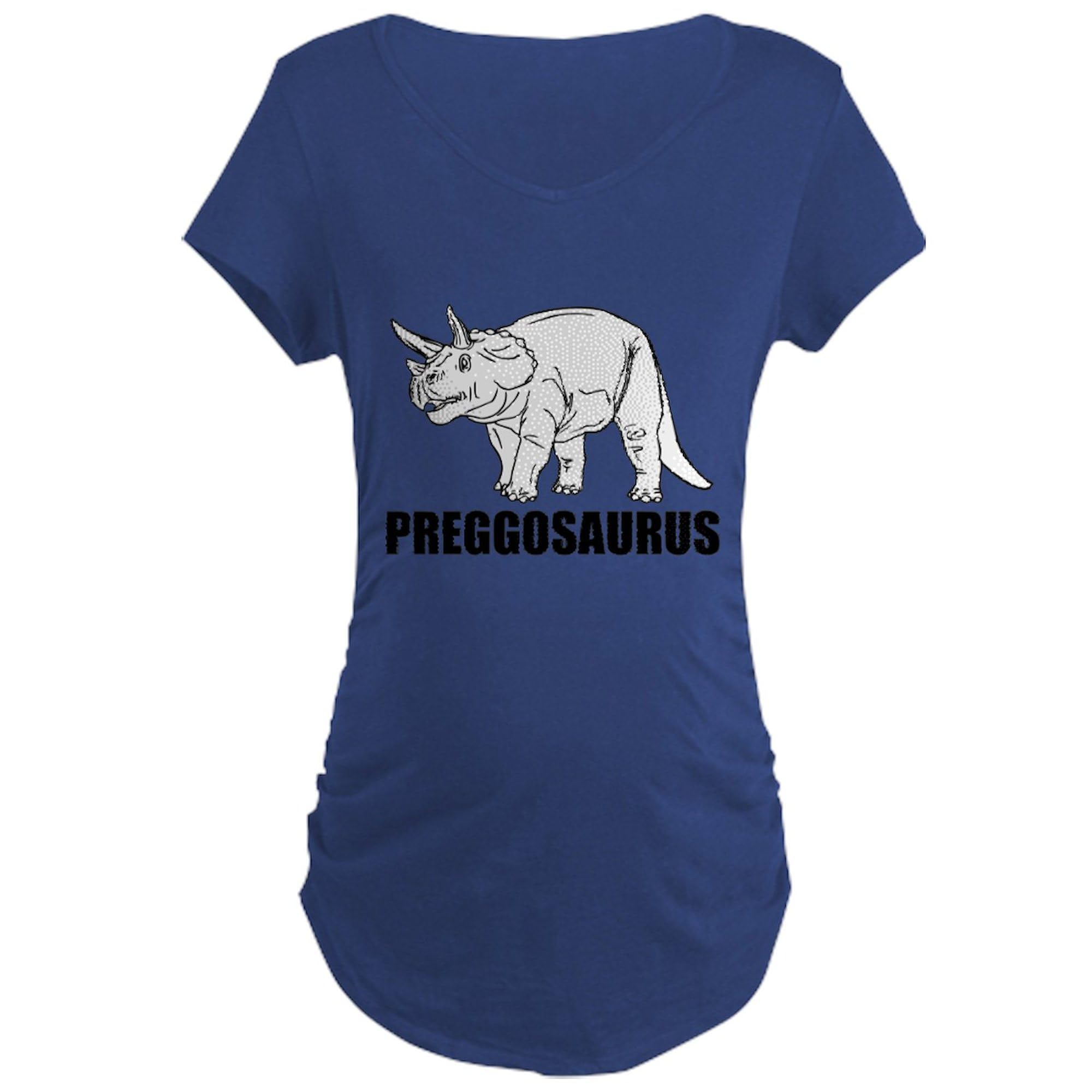 Preggosaurus Maternity T-Shirt for Women - Ruched Side Design, Comfortable Pregnancy Tee - Perfect for Casual Wear, Baby Showers & Maternity Photos