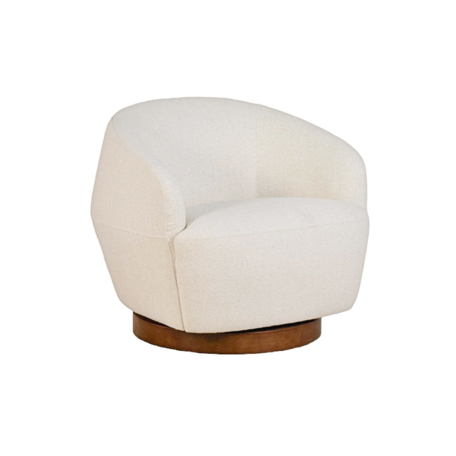 Pod Swivel Lounge Chair Mellow Ivory - Modern Accent Chair for Living Room, Bedroom & Office - 360° Rotating Comfortable Reading Chair with Ottoman