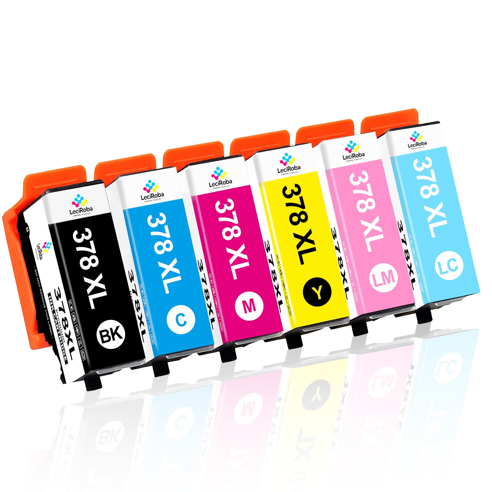 LeciRoba 378XL Ink Cartridge for Epson XP-8000/8500/8600/8700 Printers (6-Pack) - High Yield Printing