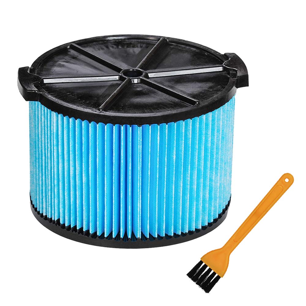 VideoPUP 3-Layer Fine Dust Filter VF3500 - Compatible with 3-4.5 Gallon Wet/Dry Vacuums - Replacement Vacuum Cleaner Filter Cartridge with Small Brush - Ideal for Home Cleaning, Workshop Dust Collection & DIY Projects