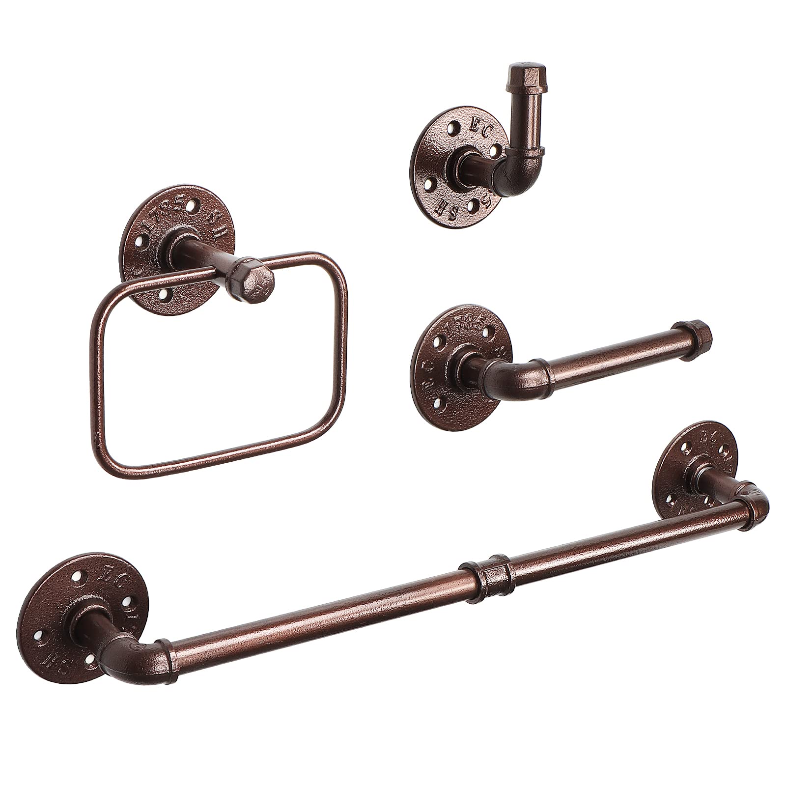 NearMoon 4-Piece Industrial Pipe Bathroom Hardware Set - 18