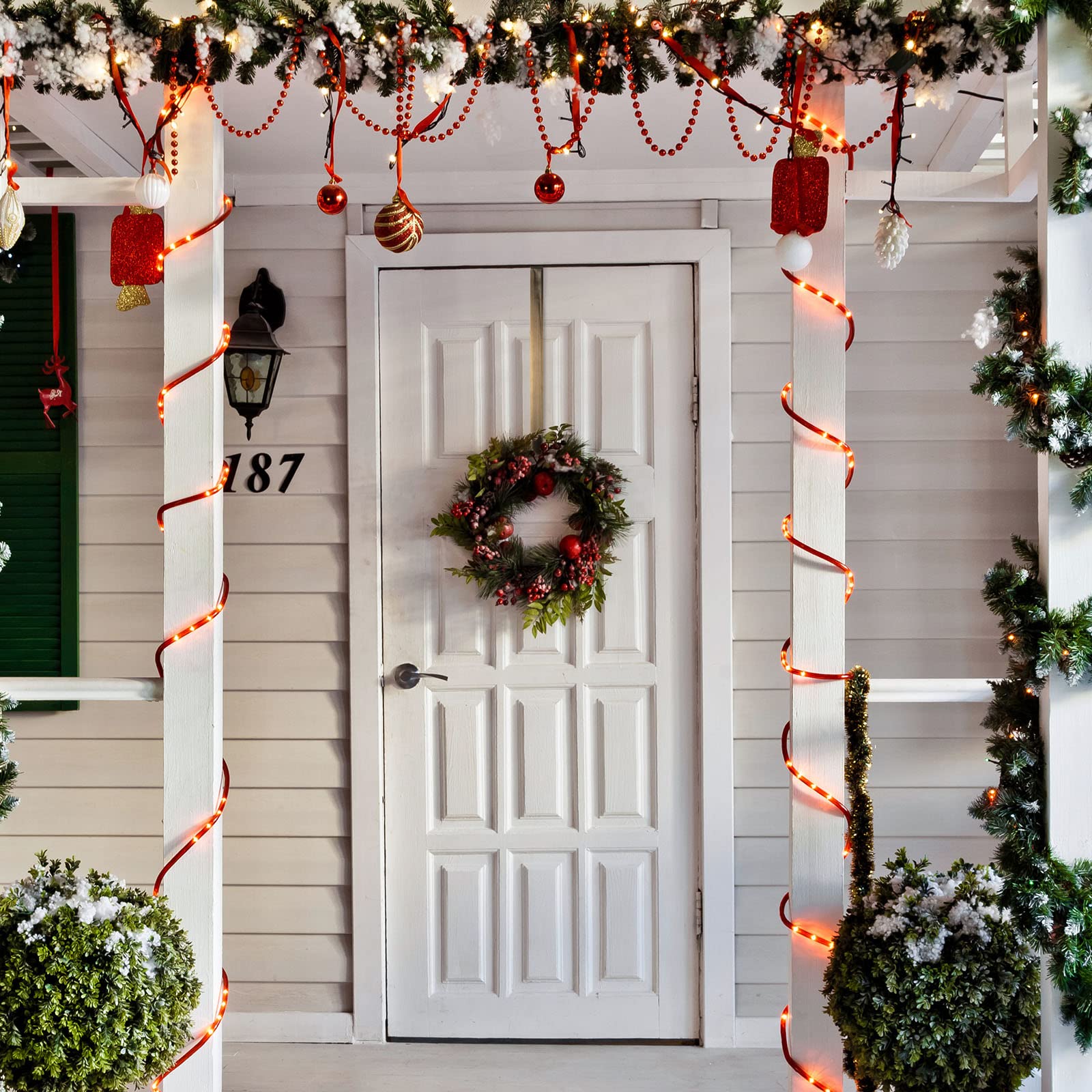 Zhehao 3-Piece Christmas Wreath Hangers - 14 Inch Over The Door Metal Hooks in Antique Bronze | Holiday Door Decor for Christmas, Thanksgiving & Seasonal Home Decoration