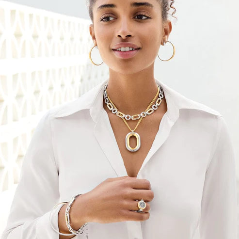Brighton Medici Two Tone Link Bracelet - Elegant Gold & Silver Chain Bracelet for Women | Perfect for Parties, Weddings & Everyday Wear