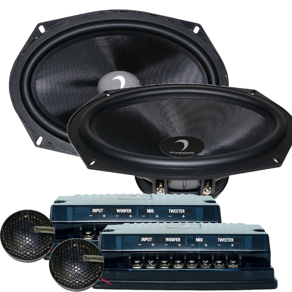 Diamond Audio DES69C 300W Peak (150W RMS) 6x9 Elite Series 2-Way Component Car Speakers - High Performance Audio System for Cars, Trucks & SUVs - Perfect for Upgrading Factory Stereo & Enhancing Road Trip Music Experience