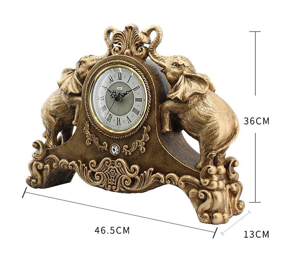 Silent Elephant Mantle Clock - Non-Ticking Decorative Wall Clock for Living Room, Bedroom & Office | Perfect Home Decor Gift for Family & Friends