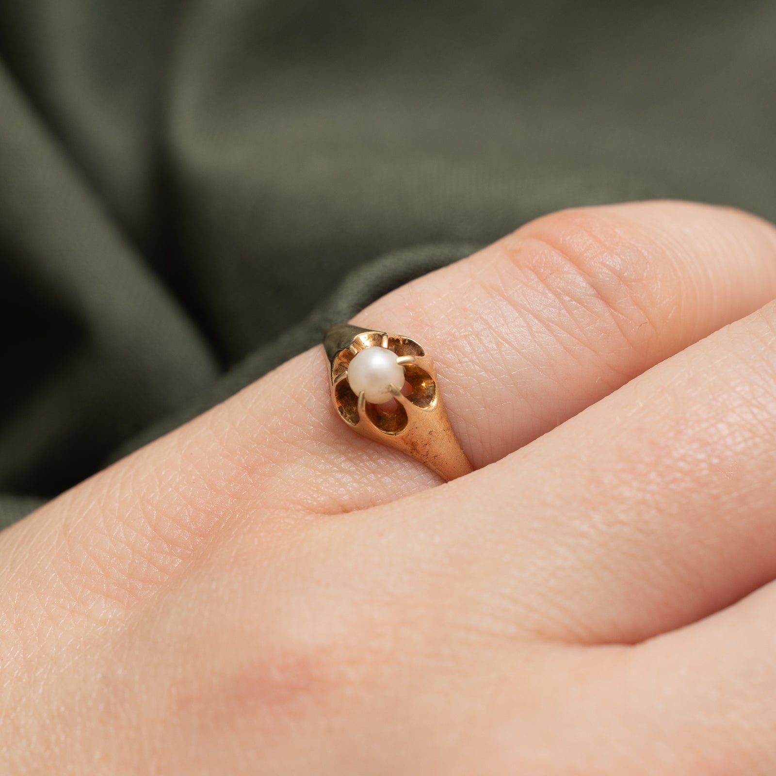 Elegant Solitaire Pearl Ring for Women - Size 4.25 | Classic Belcher Setting | Perfect for Weddings, Anniversaries & Special Occasions