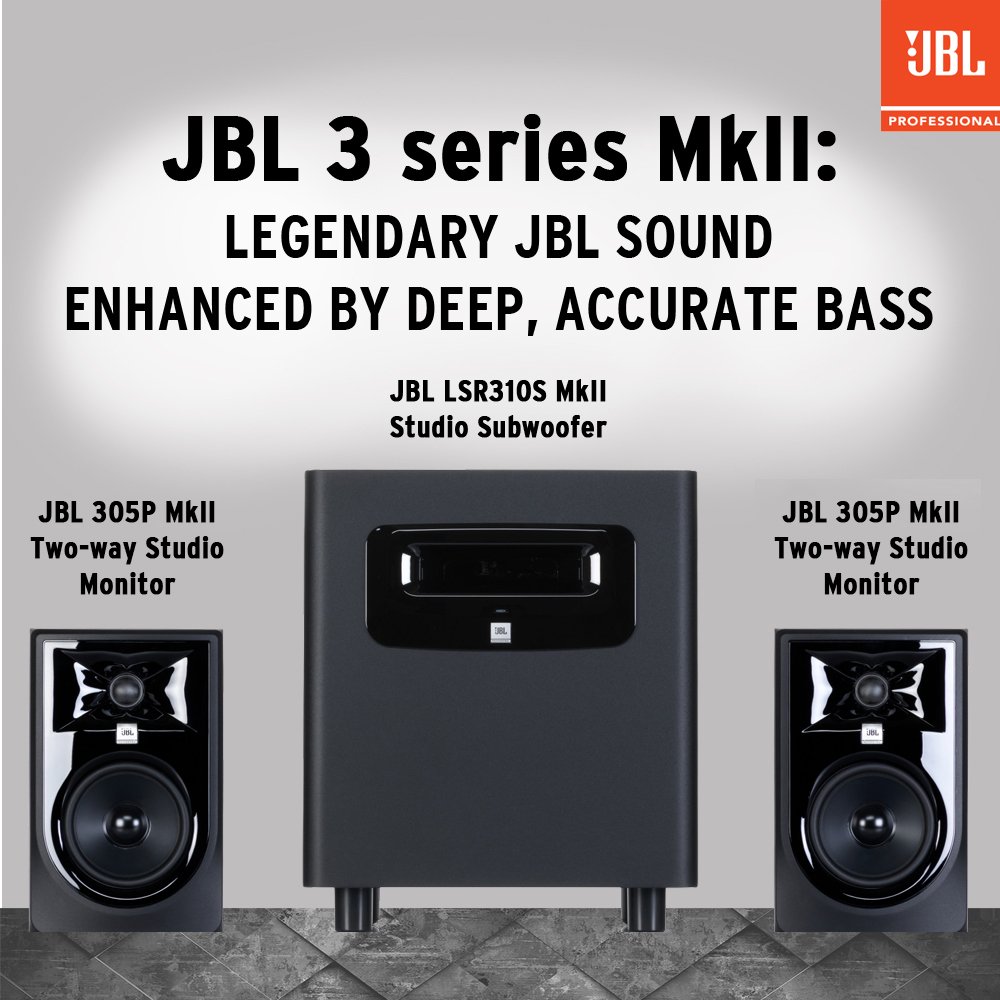 JBL 305PMKII 5-Inch Professional Studio Monitor Speakers (Pair, Black) - Premium Sound for Music Production, Home Recording & Audio Mixing