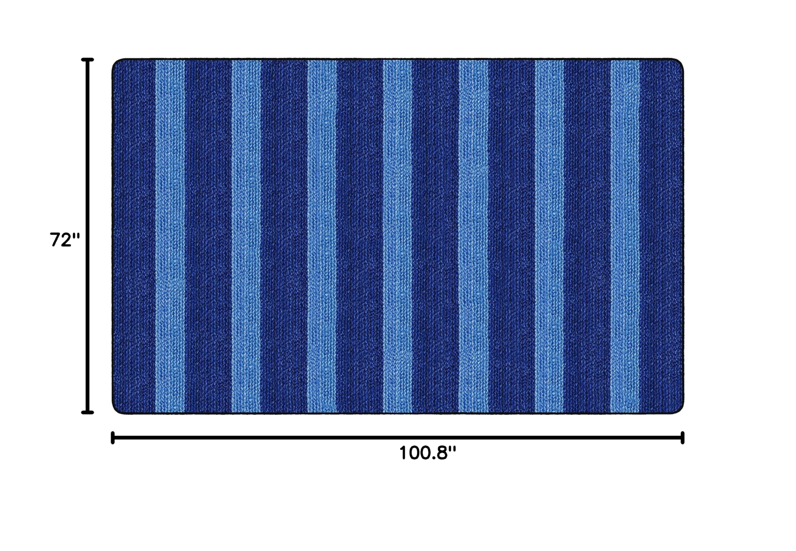 Premium Basketweave Washable Striped Carpet Rug - 6' x 8'4