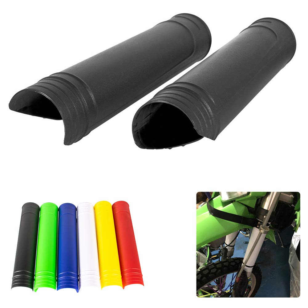 Motorcycle Upper Fork Guards - High Impact Resistance Plastic Wraps for Dirt Bike | Compatible with Yamaha, Kawasaki, Husqvarna (Black) | Off-Road Protection & Style Upgrade