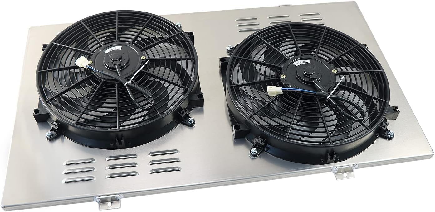 Aluminum Radiator Shroud with Electric Fan for 1988-2000 Chevy C/K 1500 2500 3500 & GMC Pickup Trucks 7.4L V8 - Direct Fit Replacement Cooling System Upgrade for 1989-1999 Models - Perfect for Off-Roading, Towing & High-Performance Use