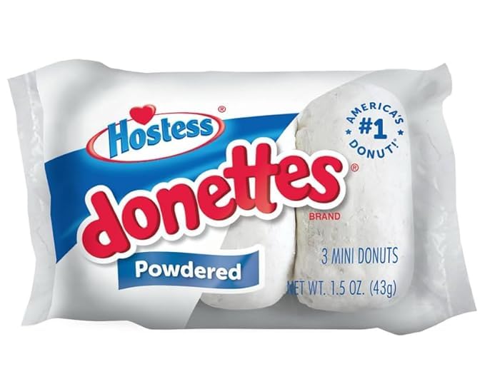 Hostess Mini Powdered & Frosted Chocolate Donettes 32 Pack - Delicious Bite-Sized Donuts for Office Snacks, School Lunches & Party Treats