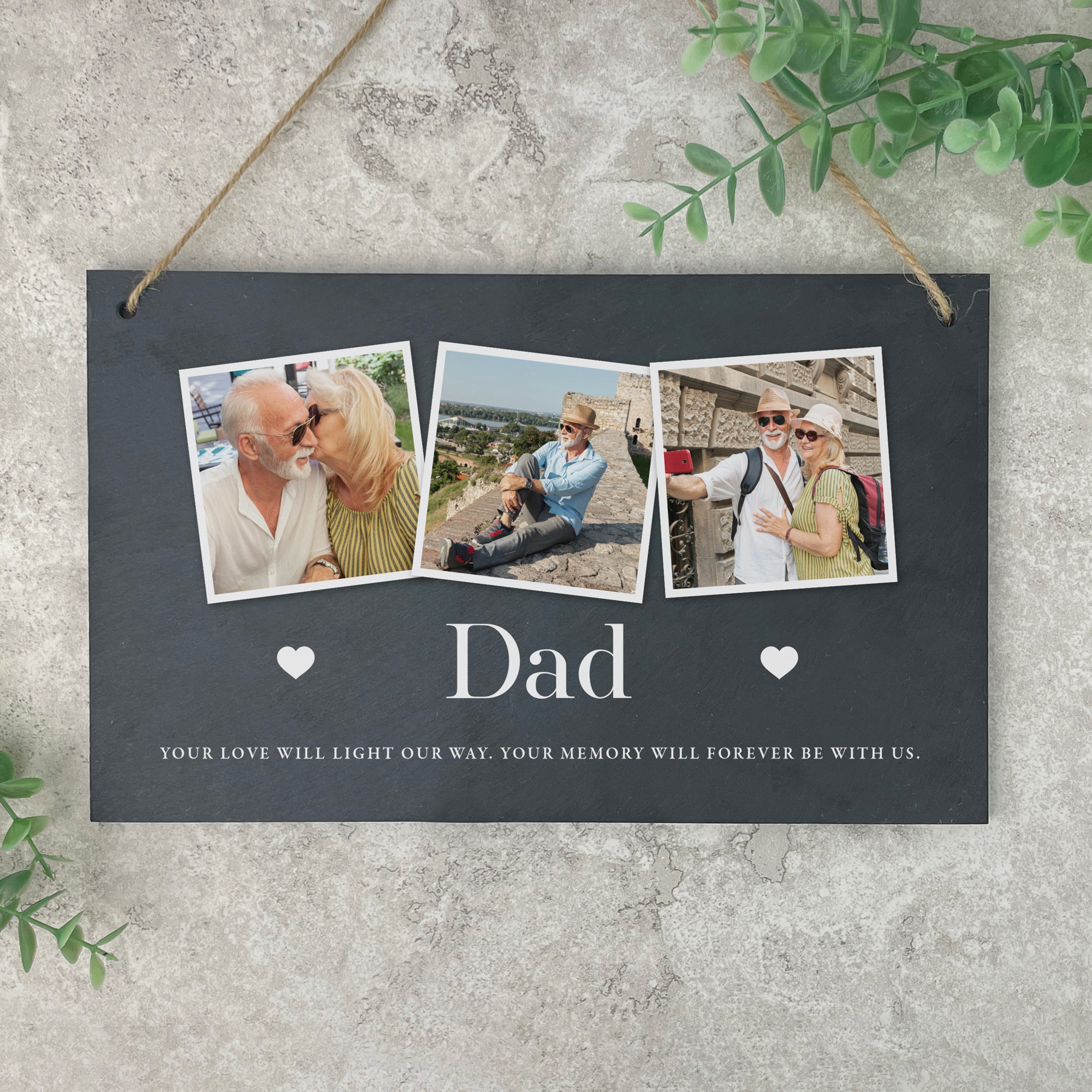 Personalized Memorial Photo Slate Plaque - 10