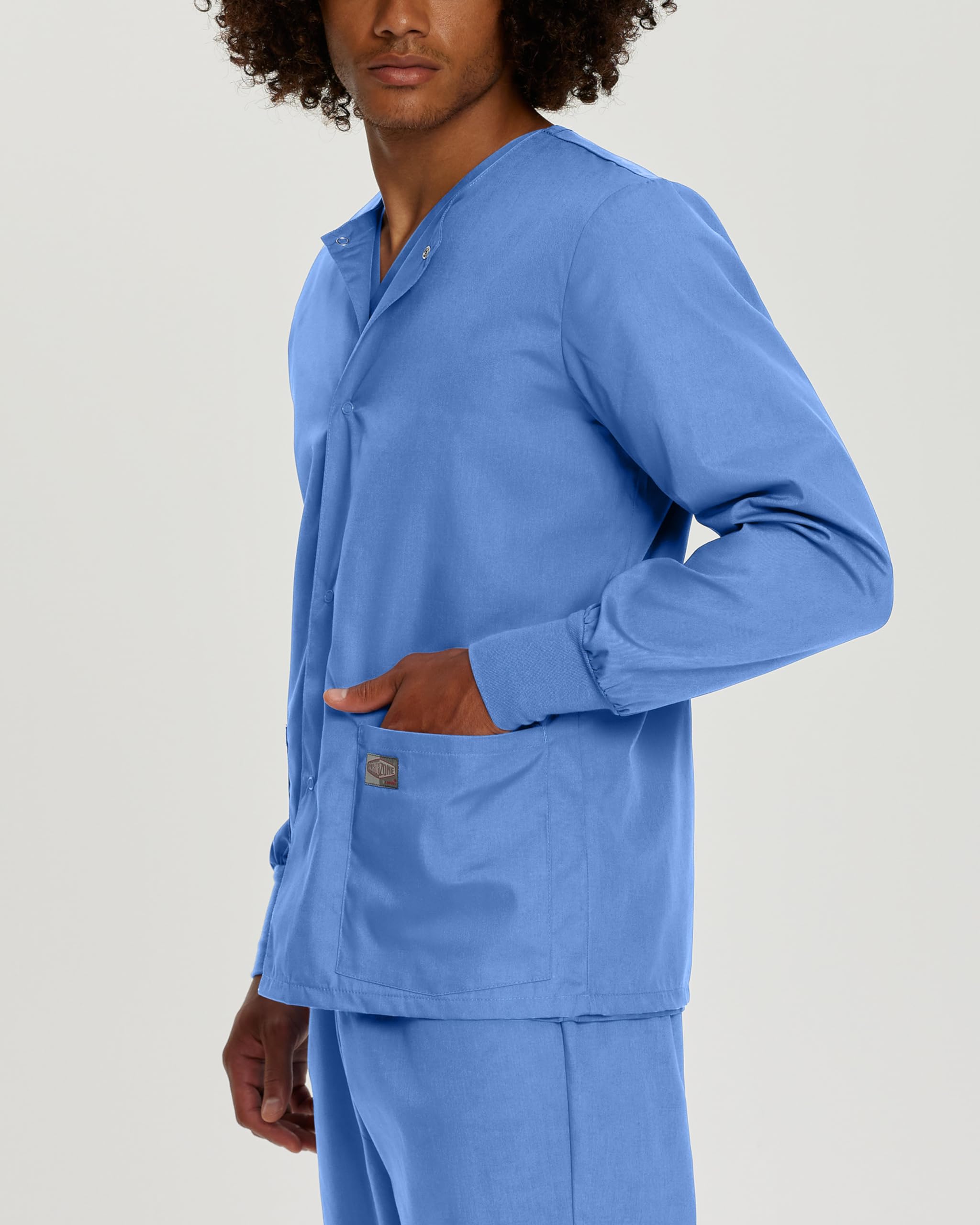 Landau Scrub Zone Unisex Relaxed Fit 2-Pocket Snap-Front Scrub Jacket 75231 - Comfortable Medical Uniform for Doctors, Nurses & Healthcare Professionals - Perfect for Hospitals, Clinics & Healthcare Work Environments