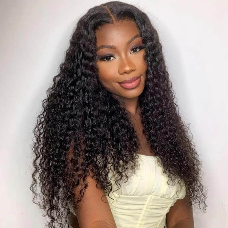 Eullair Wear and Go Glueless Wigs - 9x6 Lace Front Human Hair Wig with Bleached Knots & Pre-Plucked Hairline | Curly No Glue Lace Wig for Daily Wear, Parties & Special Occasions
