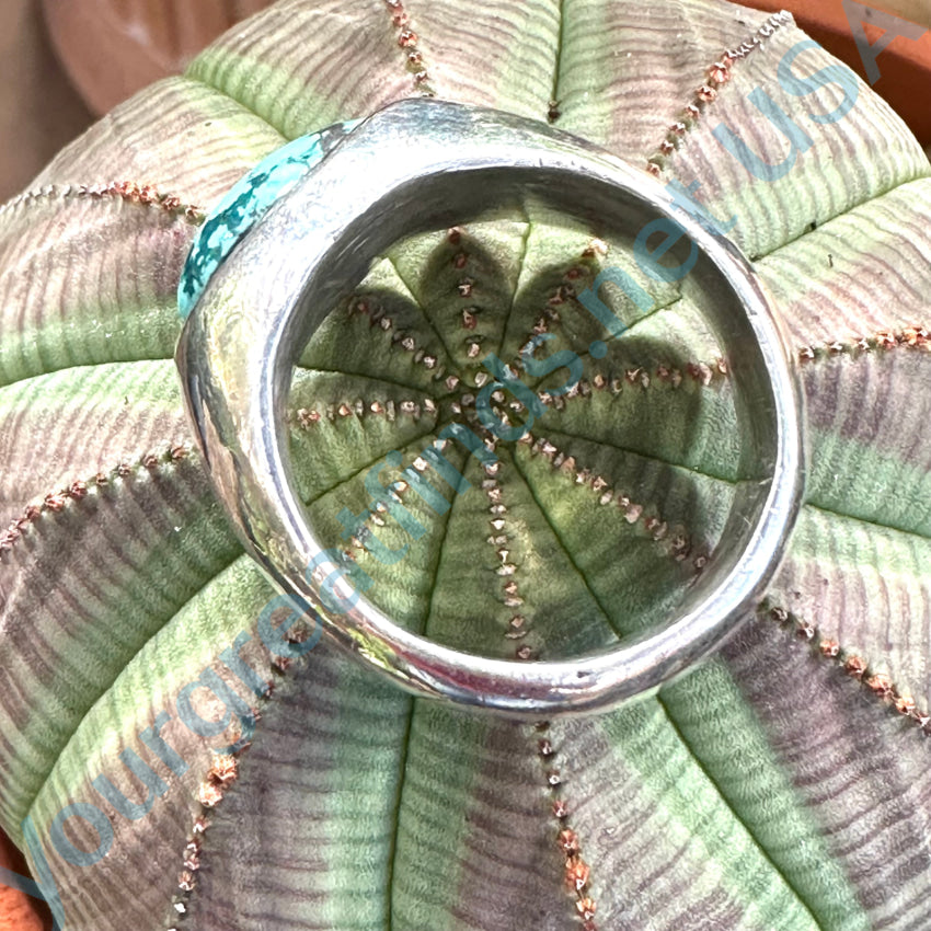 Unique Sterling Silver Ring with Turquoise Stone - Size 11 | Handmade Jewelry for Women, Boho Chic Accessories, Perfect for Weddings & Everyday Wear
