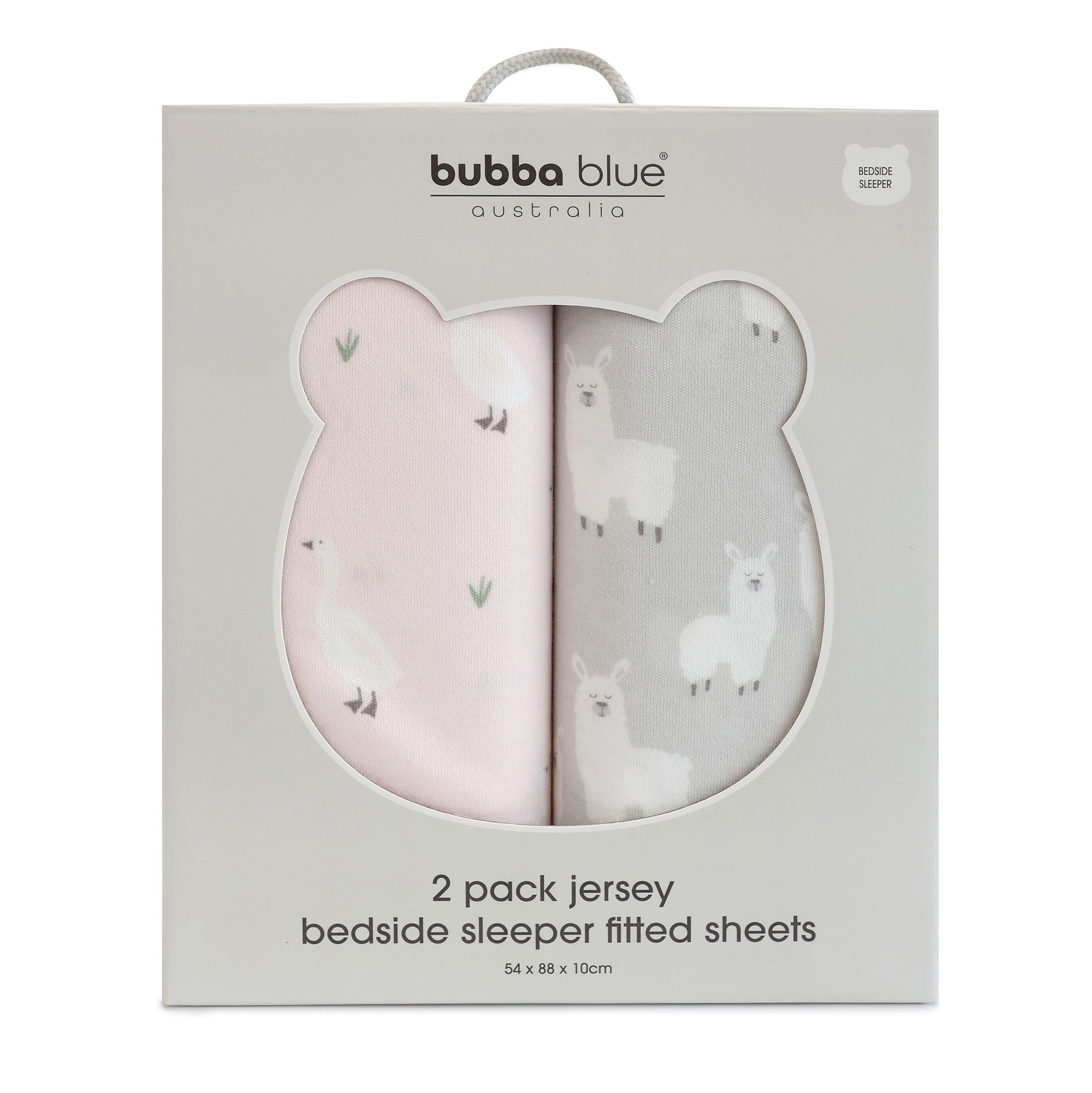 2-Pack Jersey Cotton Co Sleeper & Bedside Sleeper Fitted Sheets - Blush & Grey | Soft Baby Crib Sheets for Nursery & Travel | Machine Washable & Wrinkle Resistant