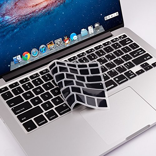 Hebrew Israel Language Black Silicone Keyboard Cover for MacBook Air 13