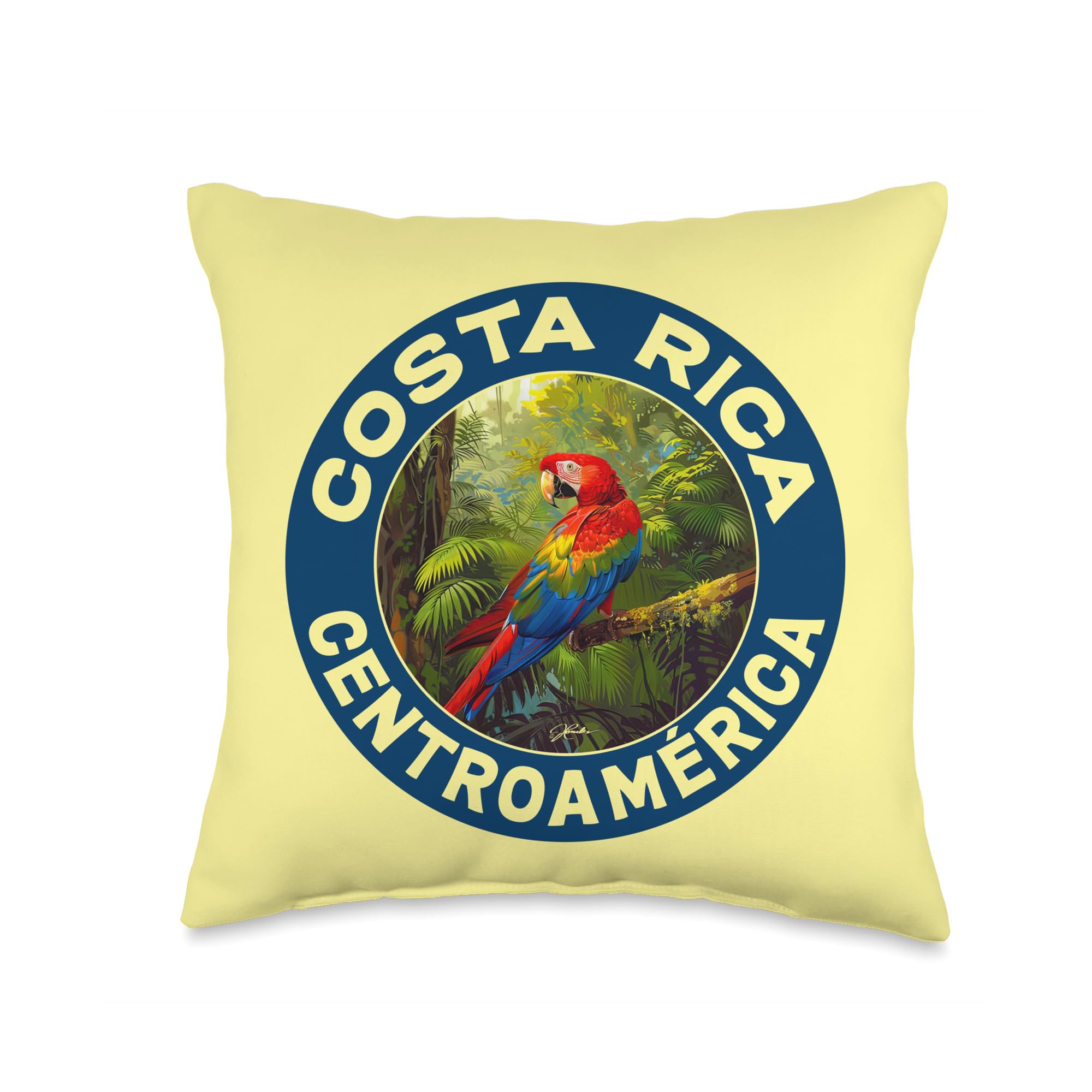 Scarlet Macaw Throw Pillow - Colorful Tropical Bird Cushion Cover for Sofa, Bed, or Home Decor - Inspired by Costa Rica & Central America Wildlife - Perfect for Living Room, Nursery, or Boho Chic Style