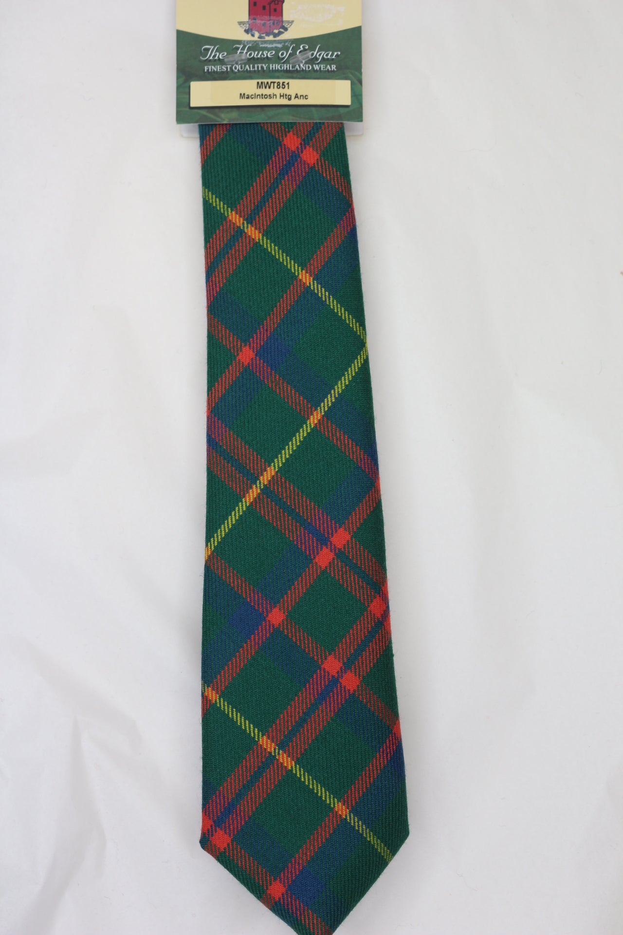 Authentic MacIntosh Ancient Hunting Tartan Tie - Classic Scottish Wool Necktie for Men | Perfect for Weddings, Business & Formal Events