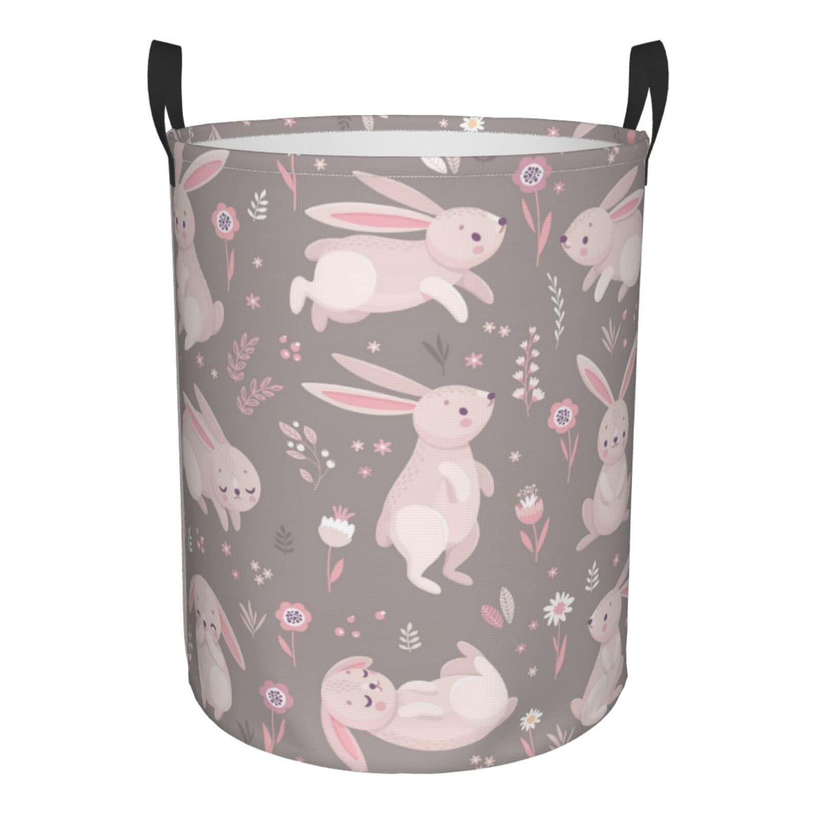 Cute Floral Collapsible Laundry Basket with Handle - Waterproof Fabric Hamper for Clothes, Toys & Bathroom Storage | Foldable Organizer Bin for Home, Nursery & Dorm