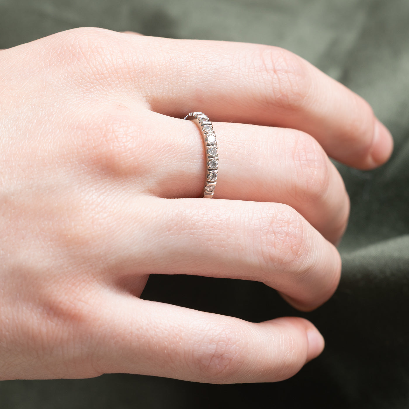 Semi Eternity Diamond Wedding Band Ring - 0.40 Carat Total Weight (CTW) - Size 6.5 - Perfect for Anniversary Gifts, Engagement Rings & Bridal Jewelry