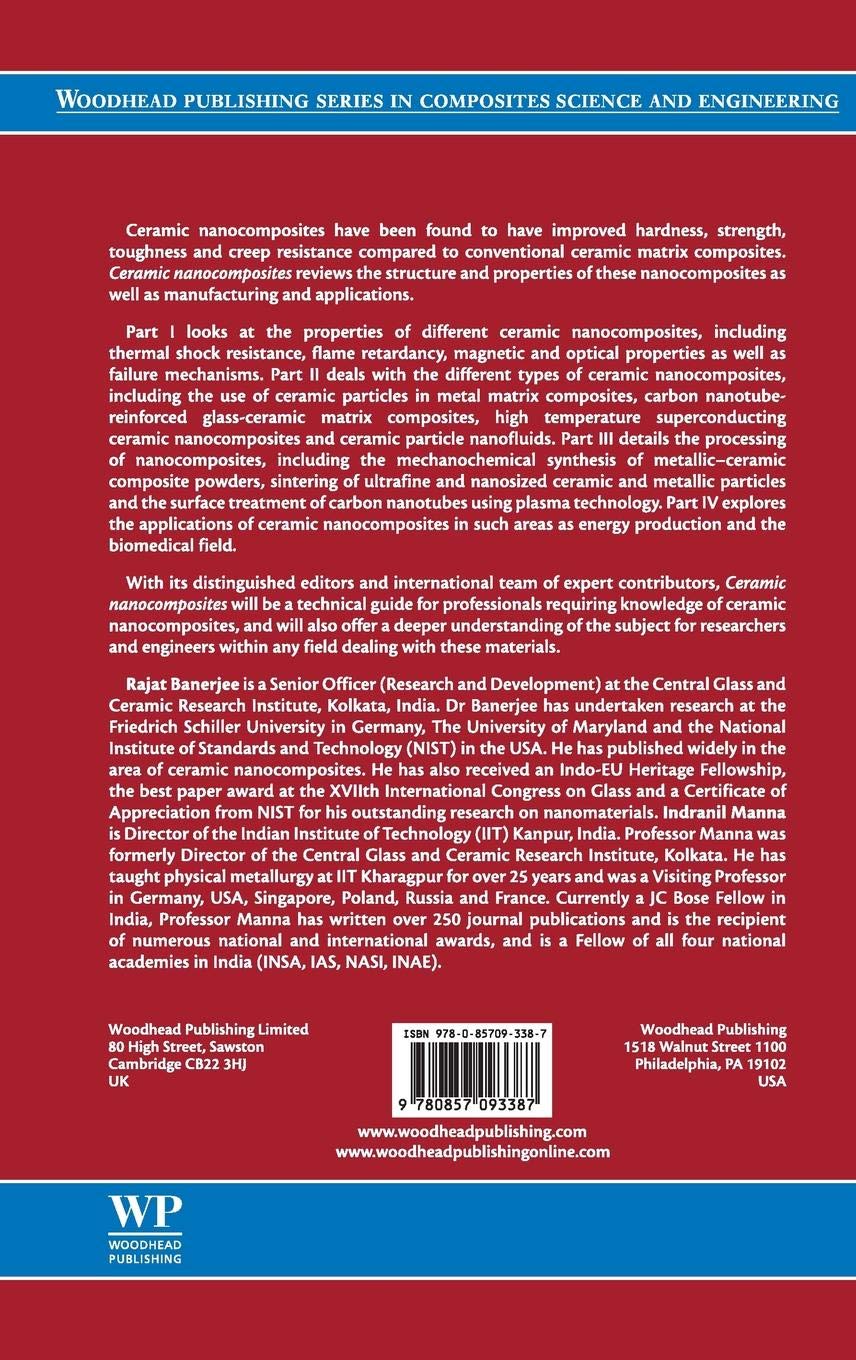Ceramic Nanocomposites Book - Woodhead Publishing Series in Composites Science & Engineering | Advanced Materials Research for Aerospace, Automotive & Energy Applications