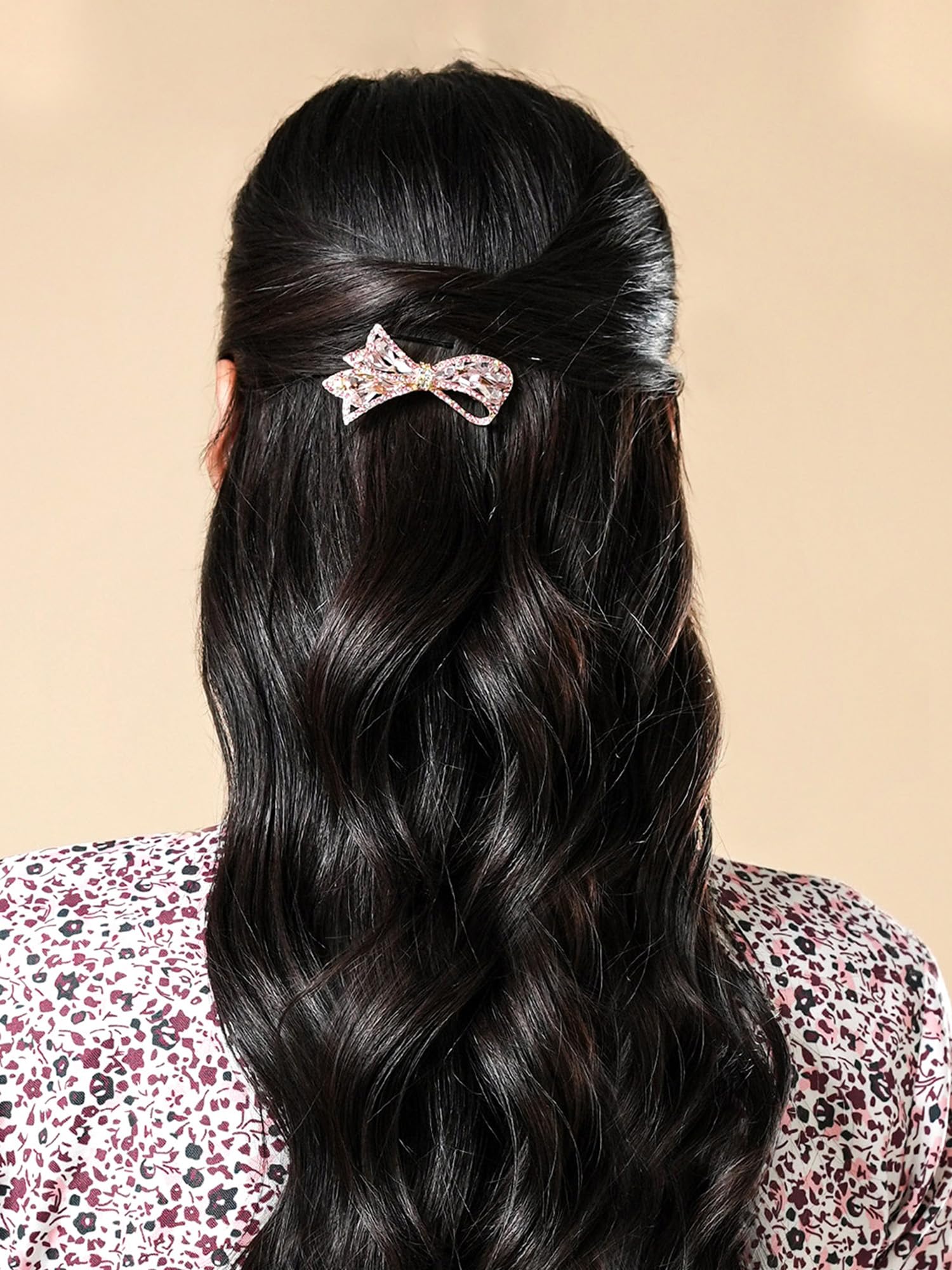 Elegant Yellow Crystal French Barrette Hair Clips for Women & Girls - Fashion Hair Accessories for Parties, Weddings & Daily Styling - Perfect Gift Idea