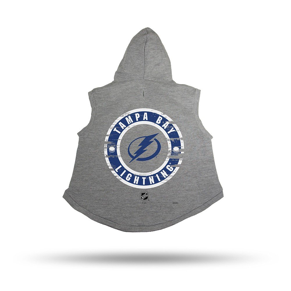 Tampa Bay Lightning NHL Team Logo Pet Hoodie for Dogs & Cats - Grey, Sizes S-XL - Cozy & Stylish for Game Day & Outdoor Adventures