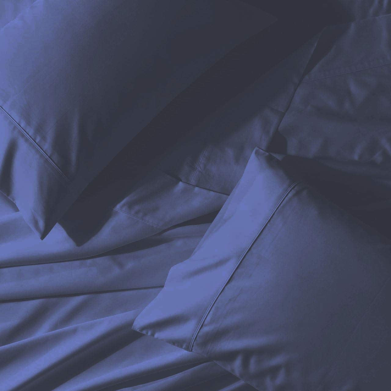 Happy at Home Split King Adjustable Bed Sheets – 5-Piece Set for Split King Size Bed, Twin XL Fitted Sheets, 100% Soft & Cooling Cotton, 18'' Deep Pockets, Hotel-Quality, Navy Blue Solid – Perfect for Adjustable Beds, Guest Rooms & Luxury Sleep Comfort