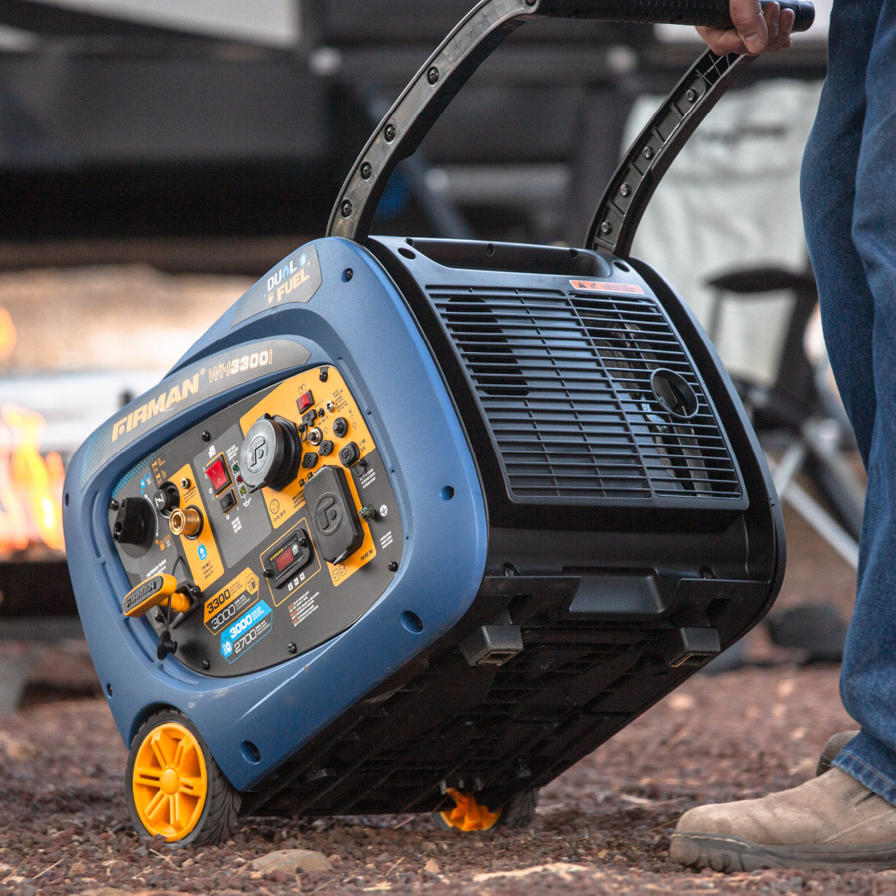 3300W Dual Fuel Inverter Generator - Portable & Quiet Power Solution for Camping, RV Trips & Home Backup (Gas/Propane, Recoil Start)