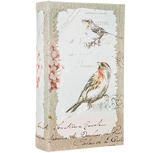 Vintage Bird Book Box - Rustic Home Decor for Bookshelf & Media Room | Perfect for Farmhouse, Cottage & Vintage Style Living Room Decor