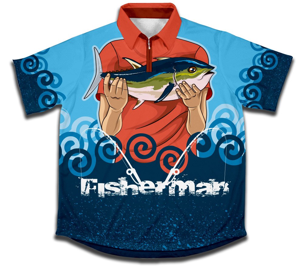 ScudoPro Fishing Jersey for Men - Breathable UV Protection Long Sleeve Shirt - Ideal for Saltwater & Freshwater Fishing, Boating, and Outdoor Activities
