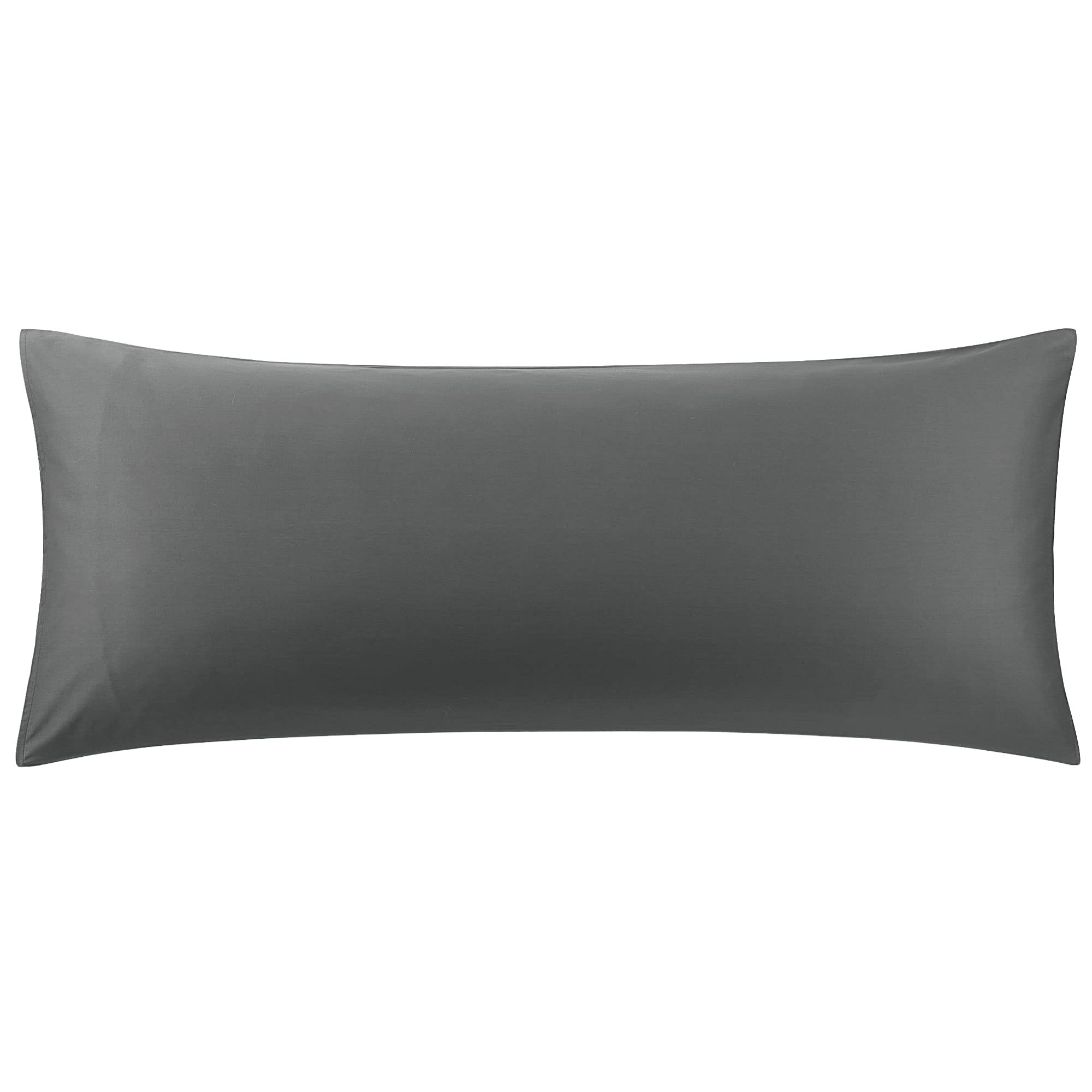 PiccoCasa 20x54 Inch Cotton Body Pillow Cover - Ultra Soft Dark Gray Pillowcase for Full Body Pillows with Envelope Closure (1 Piece) - Perfect for Home, Dorm, Travel & Pregnancy Support