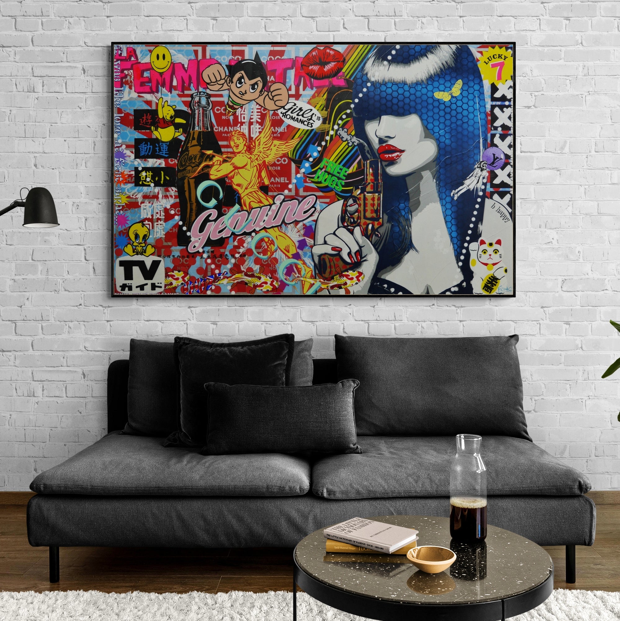 160cm x 100cm Textured Urban Pop Art Canvas Painting - Modern Home Decor for Living Room, Bedroom & Office Wall Art - Perfect Gift for Art Lovers