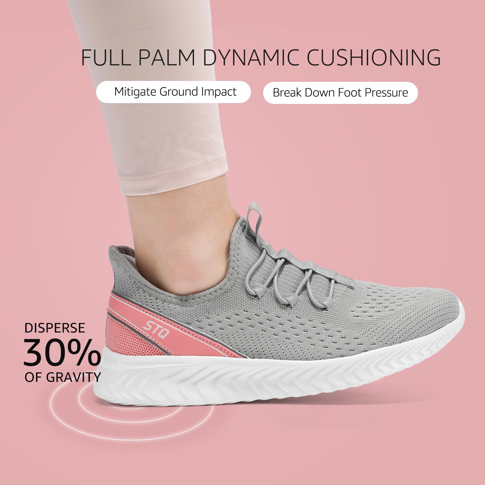 STQ Women's Orthopedic Walking Shoes - Comfortable Slip-On Sneakers for Plantar Fasciitis, Arch Support & Pain Relief - Perfect for Walking, Travel & Everyday Comfort