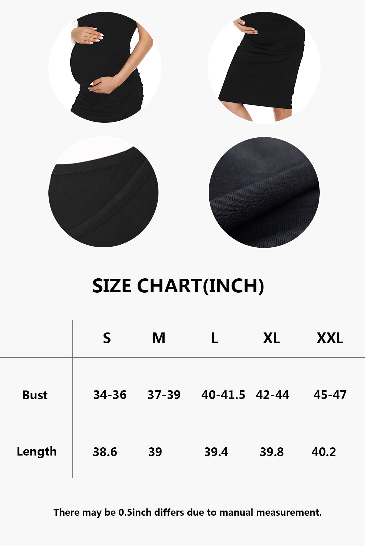 Smallshow Women's Sleeveless Maternity Dress - Stretchy Ruched Pregnancy Clothes for Summer, Nursing & Baby Shower - Comfortable Maternity Wear for Casual Outings & Special Occasions