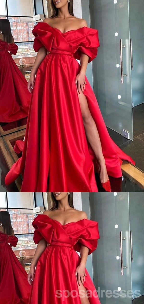Elegant Red A-Line Off-Shoulder Maxi Long Prom Dress for Women | Formal Evening Gown for Parties, Homecoming, Weddings & Special Occasions