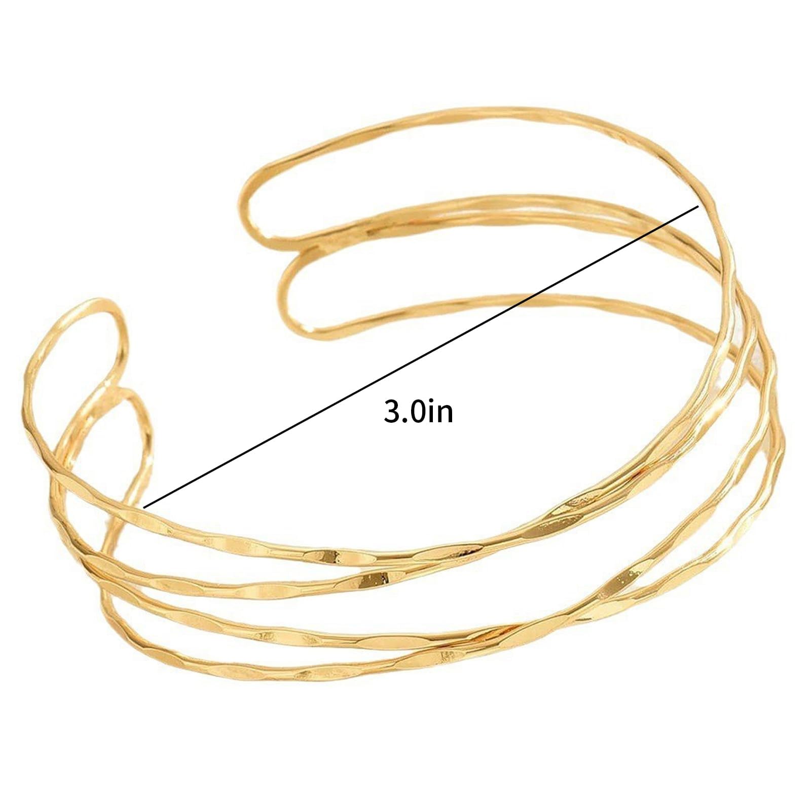 Elegant Adjustable Open Upper Arm Cuff Bracelet for Women - Layered Arm Jewelry Bangle for Halloween, Cosplay & Boho Fashion - Perfect for Parties, Festivals and Themed Events