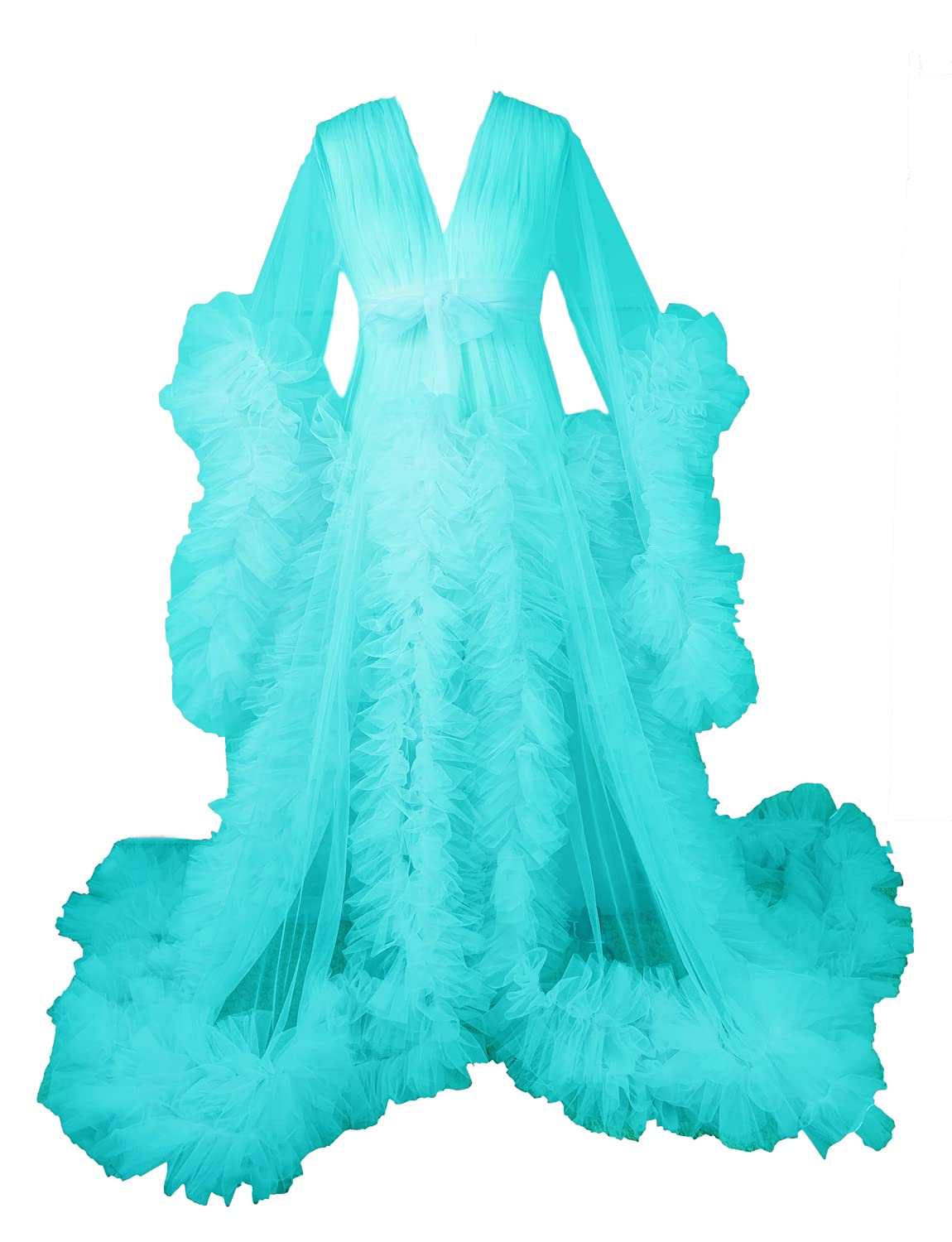 Elegant Women's Long Wedding Scarf & Sheer Lingerie Nightgown Robe - Sexy Bridal Nightwear for Honeymoon, Anniversary & Romantic Occasions