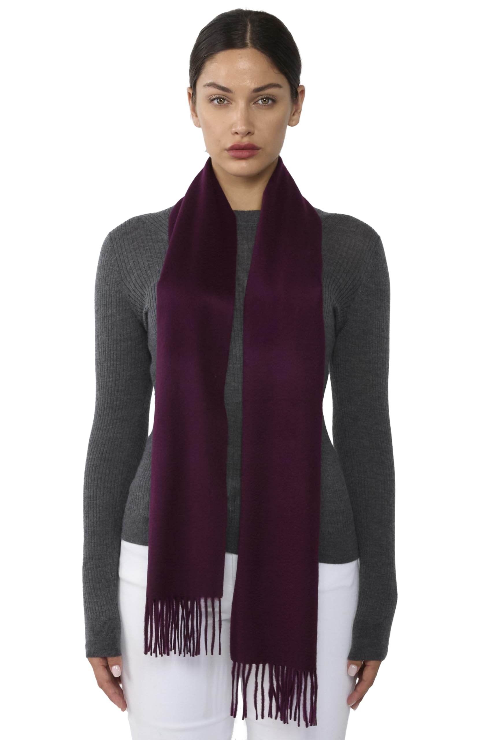 JENNIE LIU 100% Pure Cashmere Scarf for Women - Soft Luxury Winter Wrap, Warm & Lightweight Fashion Accessory for Cold Weather, Office, and Travel