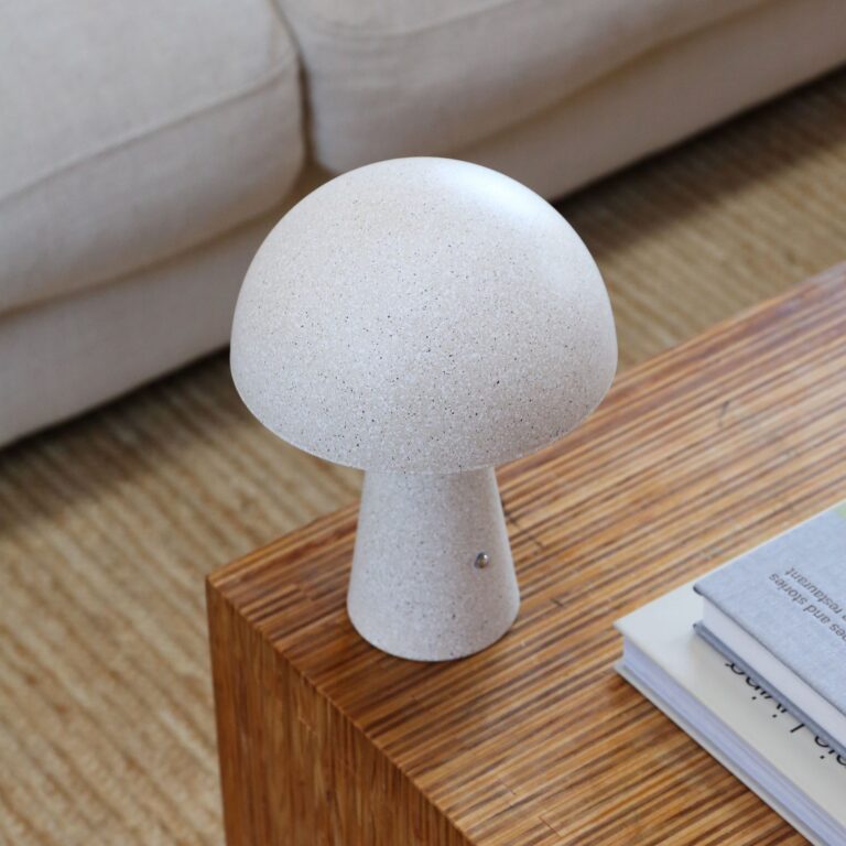 DESIGNSTUFF Loui Portable Table Lamp - Rechargeable LED Night Light, Dimmable & Touch Control, Sand Color - Perfect for Bedroom, Nursery, Office & Travel